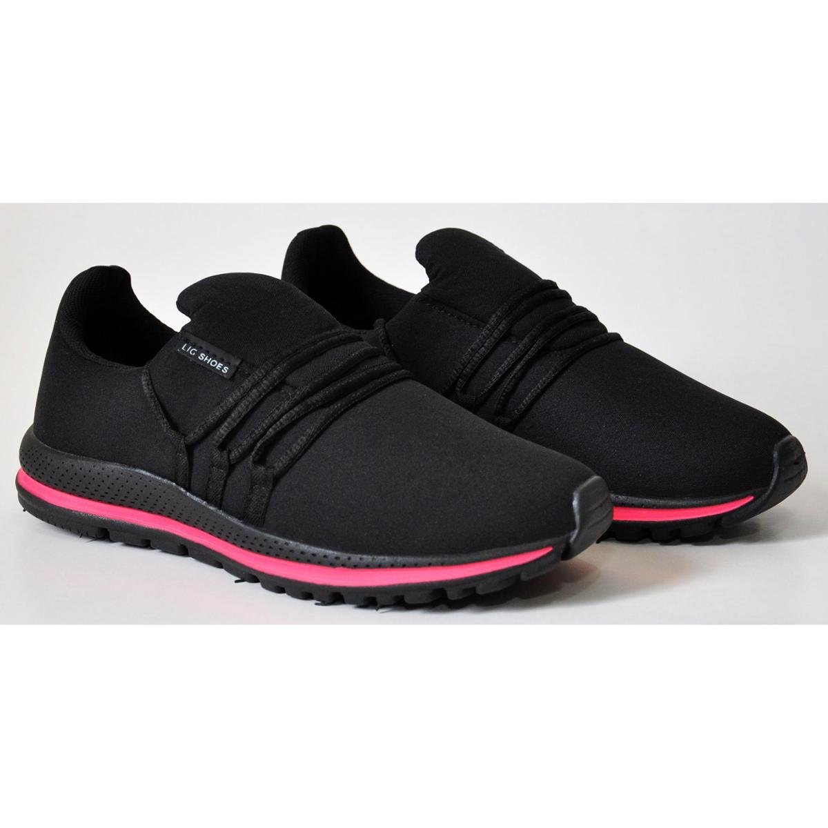 Tnis Kidy Tênis Infantil Tenis Preto Rosa Tênis Infantil Com