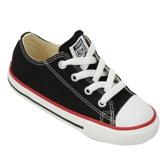 Tênis Infantil Converse Chuck Taylor All Star Baby - Preto+Vermelho Menor preço em Tênis Infantil Converse Chuck Taylor All Star Baby - Preto+Vermelho