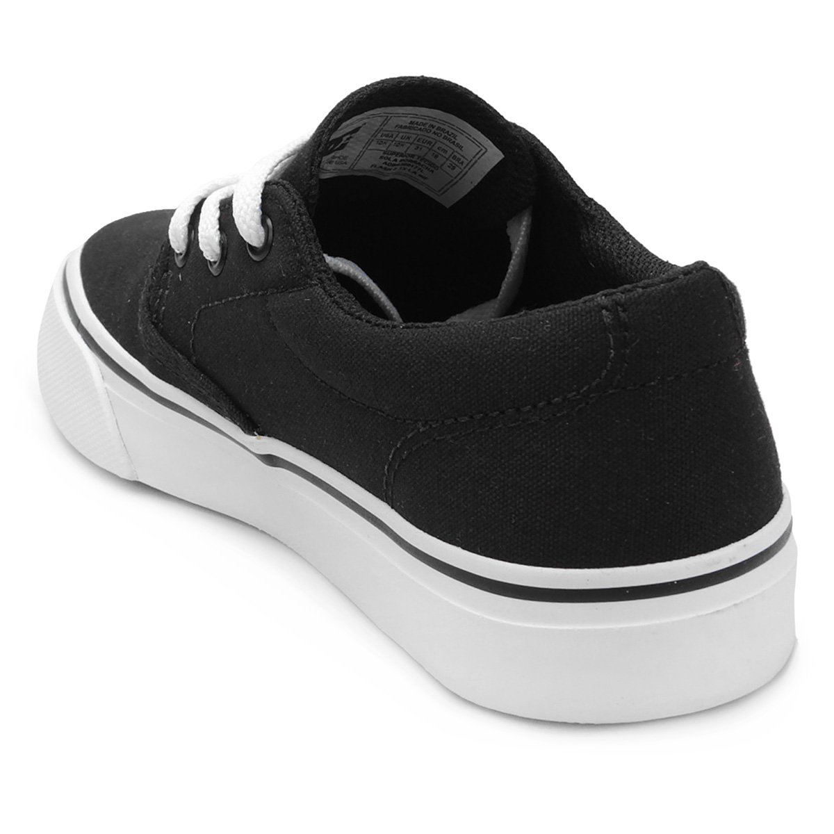 Tênis Infantil DC Shoes Flash 2 Tx La Masculino Preto e Branco Netshoes