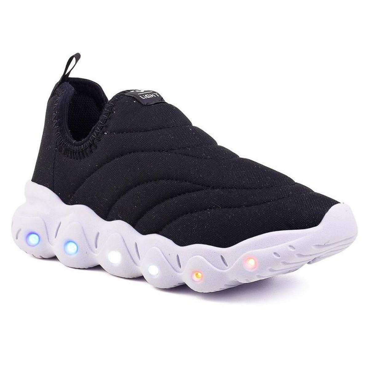 Tenis Infantil De Led Calce Facil Elastico Meninos Masculino