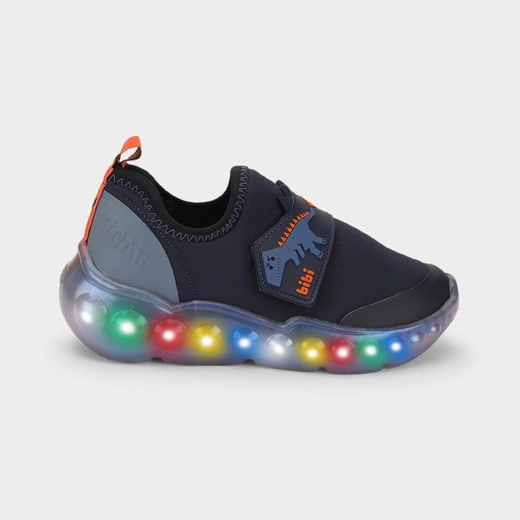 Tênis Infantil de Luz Bibi Roller Celebration 3.0 Azul Marinho de Dino