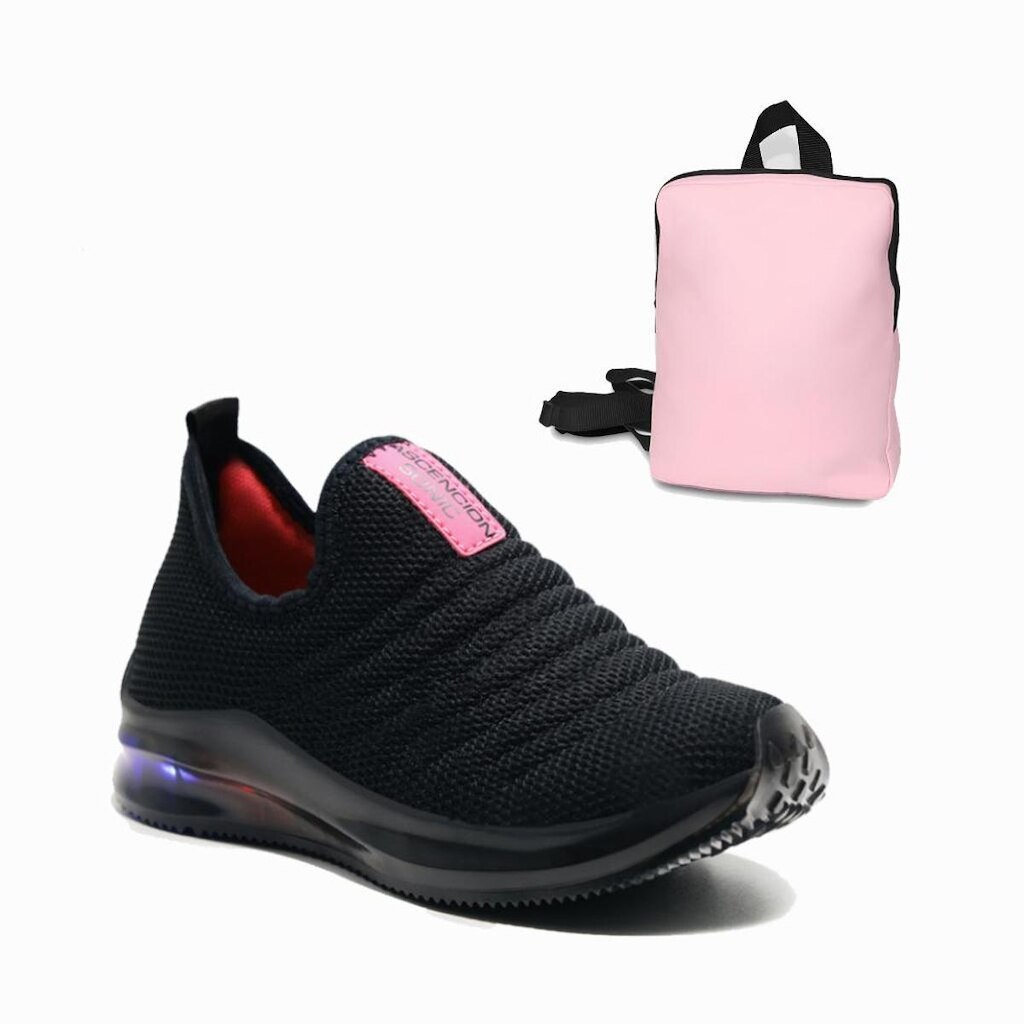 Tênis Infantil de Luz com Mochila – Macio, Leve e Fácil de Calçar para o Dia a Dia