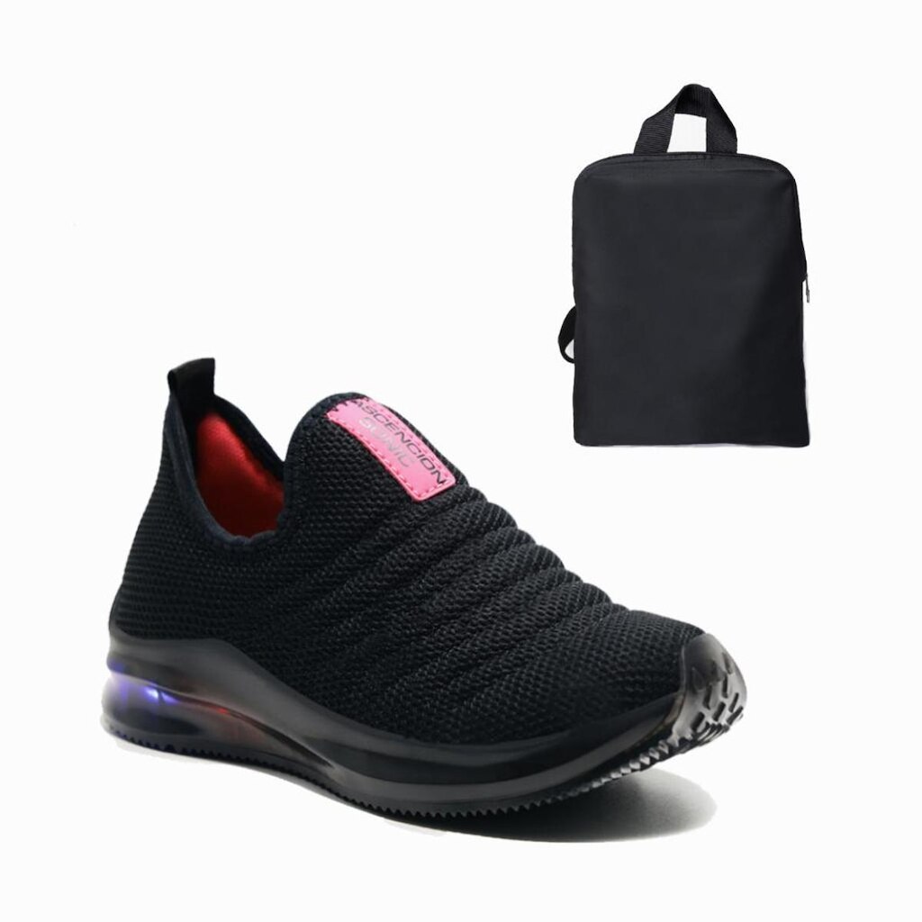Tênis Infantil de Luz com Mochila – Macio, Leve e Fácil de Calçar para o Dia a Dia