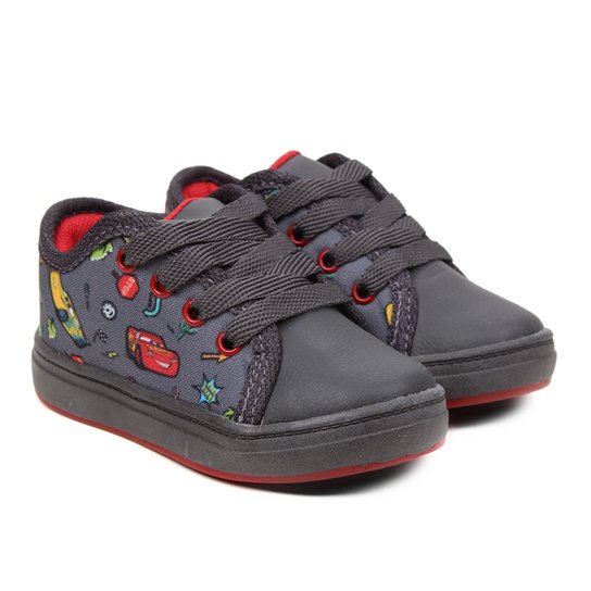 Tênis Infantil Disney Carros Masculino - Cinza Menor preço em Tênis Infantil Disney Carros Masculino - Cinza