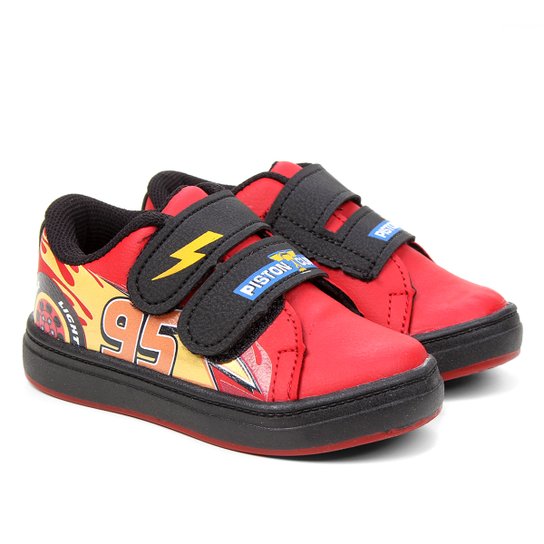 Tênis Infantil Disney Carros Masculino - Vermelho+Preto Menor preço em Tênis Infantil Disney Carros Masculino - Vermelho+Preto