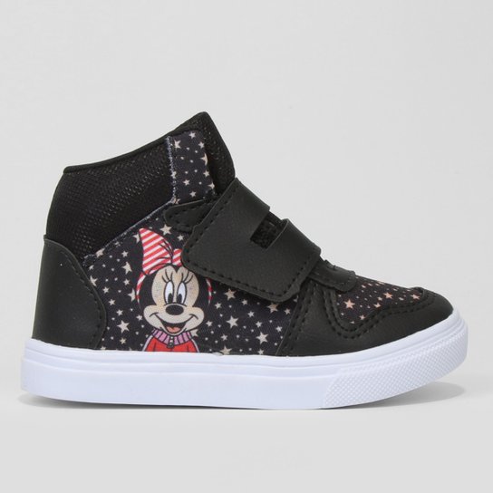 Tênis Infantil Disney Minnie Cano Médio Menina - Preto Menor preço em Tênis Infantil Disney Minnie Cano Médio Menina - Preto