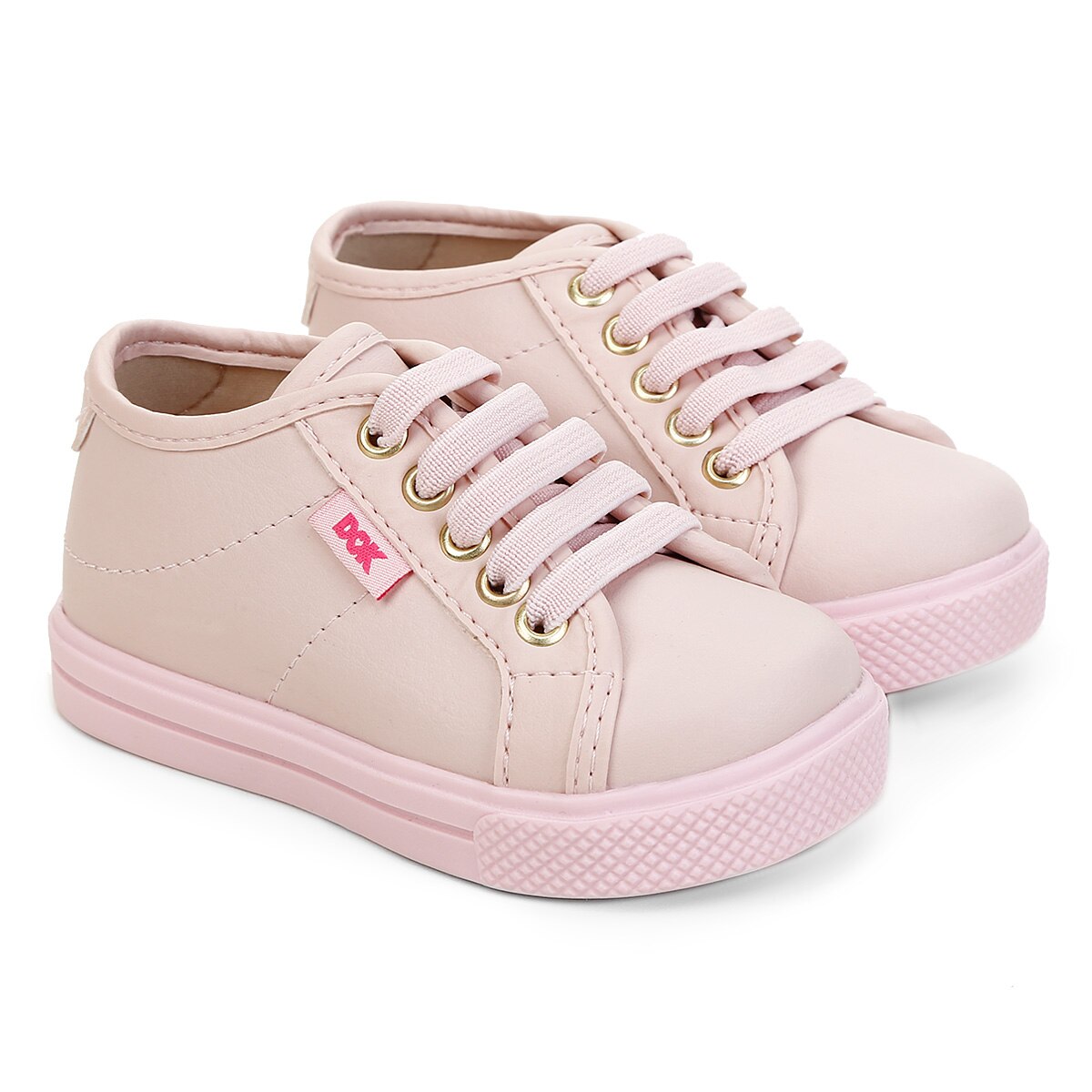 Tênis Infantil Dok Amarração Feminino - Rosa Claro | Netshoes