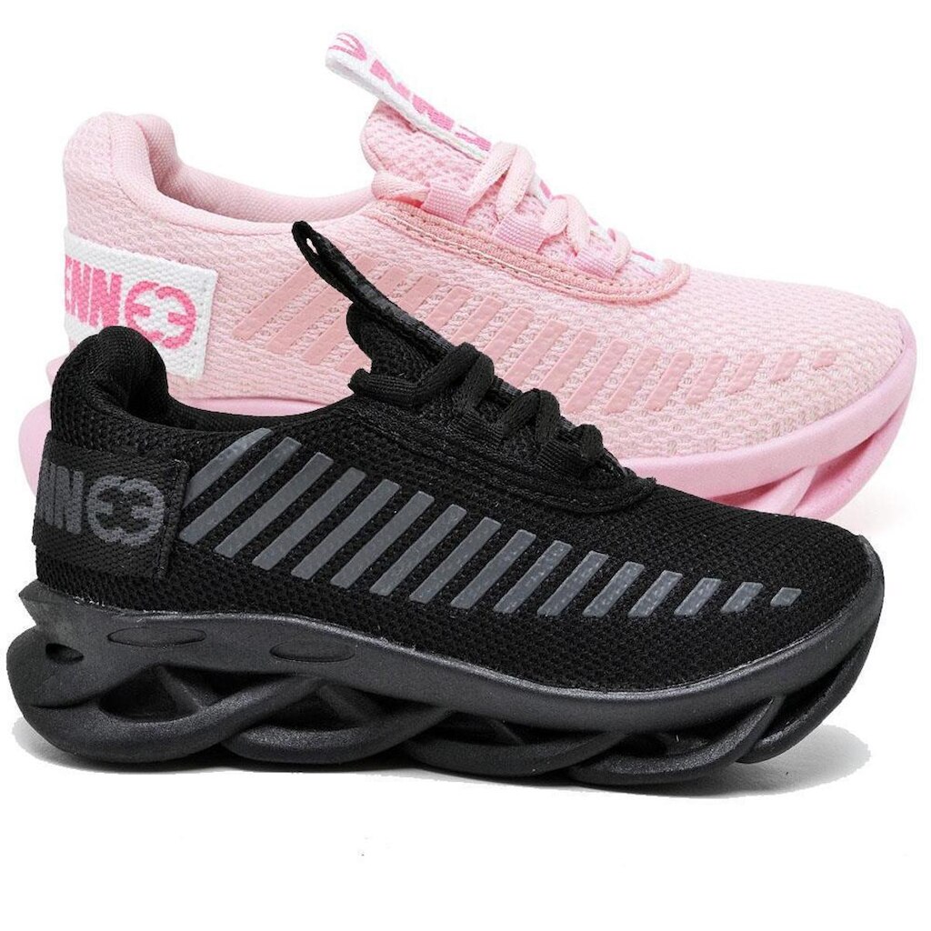 Tênis Infantil Feminino Anatômico Fecho Cadarço Kit 2