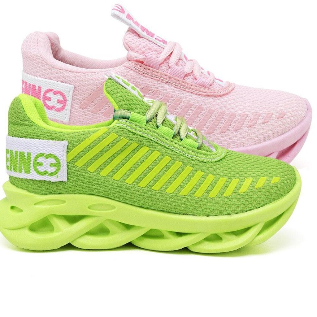 Tênis Infantil Feminino Anatômico Fecho Cadarço Kit 2