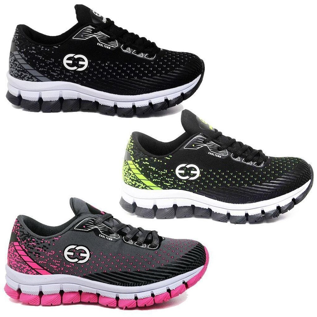 Tênis Infantil Feminino Antiderrapante Fecho Cadarço Kit 3