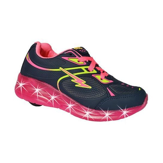 Tênis Infantil Feminino De Rodinha E Com Luzes De Led - Rosa Menor preço em Tênis Infantil Feminino De Rodinha E Com Luzes De Led - Rosa