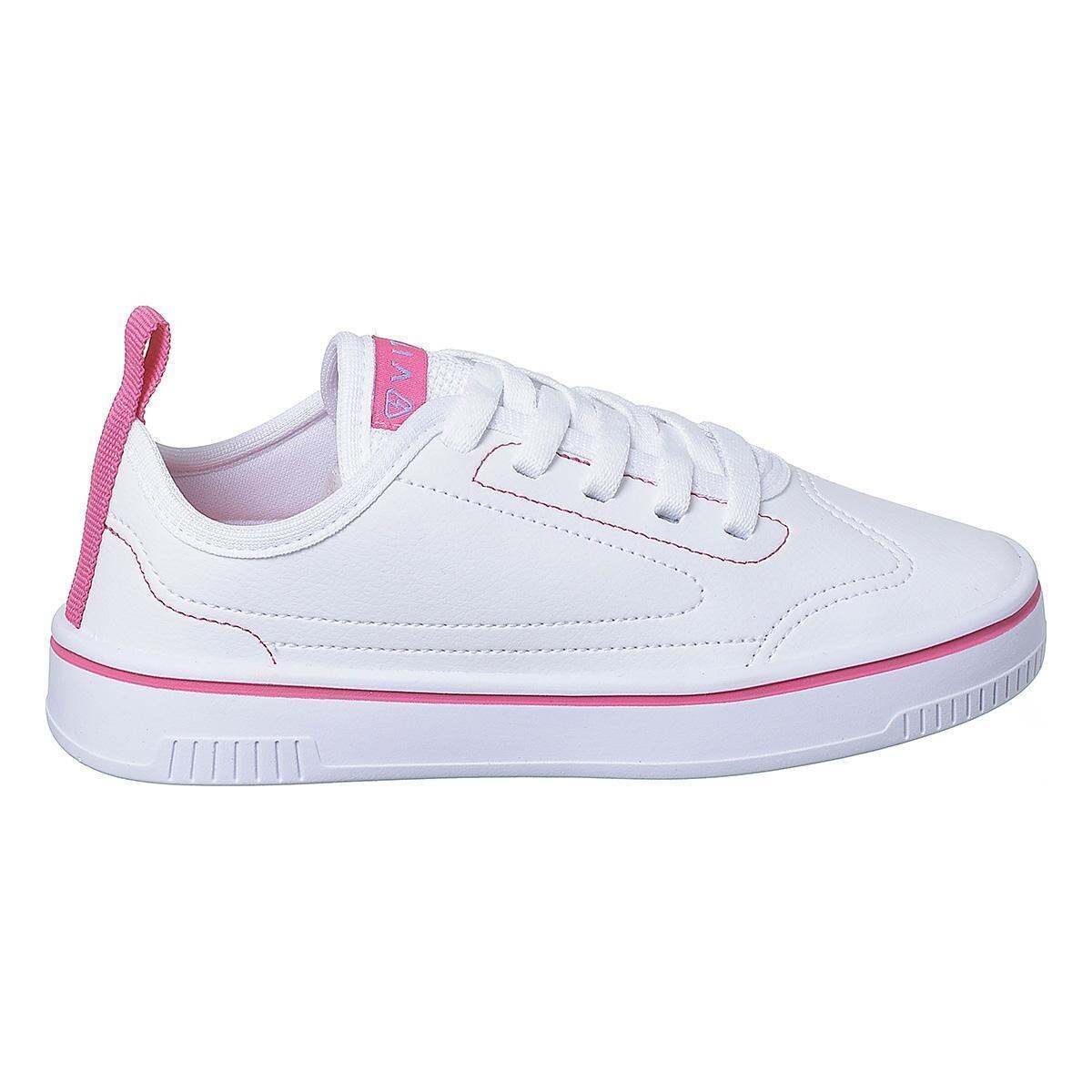 Tênis Infantil Feminino Vitz Cano Baixo Fly Branco Super Confortável ...