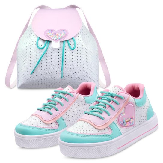Tênis Infantil Gatatuya com Bolsinha Colors Menina Casual - Branco+Rosa Menor preço em Tênis Infantil Gatatuya com Bolsinha Colors Menina Casual - Branco+Rosa