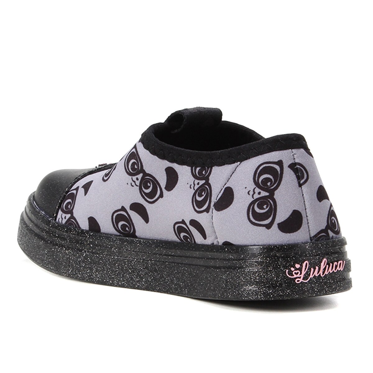 Tênis Infantil Grendene Kids Luluca Mania Sem Cadarço Feminino -  Preto+Prata | Netshoes