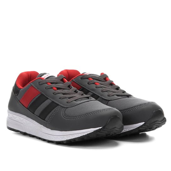 Tênis Infantil Happy Luck Sport Listras Laterais Masculino - Grafite e Preto Menor preço em Tênis Infantil Happy Luck Sport Listras Laterais Masculino - Grafite e Preto