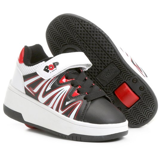 Tênis Infantil Heelys Skate Pop Rodinhas Retráteis - Branco+Vermelho Menor preço em Tênis Infantil Heelys Skate Pop Rodinhas Retráteis - Branco+Vermelho