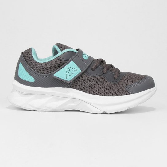 Tênis Infantil Kappa Fun Menina - Grafite+Verde Menor preço em Tênis Infantil Kappa Fun Menina - Grafite+Verde