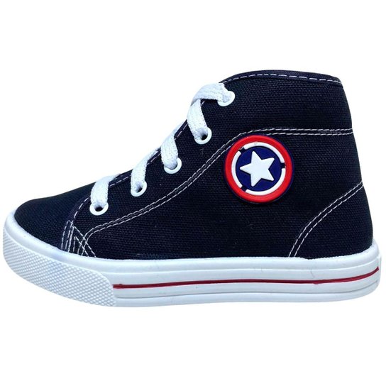 Tênis Infantil Kids Star Cano Alto Kidstep - Preto Menor preço em Tênis Infantil Kids Star Cano Alto Kidstep - Preto