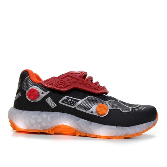 Tênis Infantil Kidy Blocks Respitec Com Brinde E Game Masculino - Preto+Vermelho Menor preço em Tênis Infantil Kidy Blocks Respitec Com Brinde E Game Masculino - Preto+Vermelho
