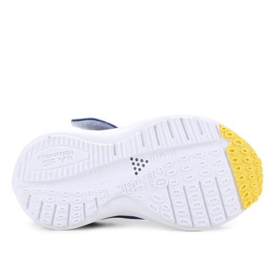 Tenis Infantil Kidy Energy Baby Respi-Tec Masculino - Azul+amarelo