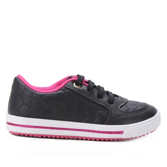 Tênis Infantil Kidy Love Matelassê Feminino - Preto+Pink Menor preço em Tênis Infantil Kidy Love Matelassê Feminino - Preto+Pink
