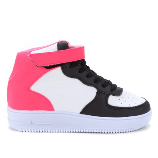 Tênis Infantil Kurz Cano Médio Gringa Feminino - Preto+Pink Menor preço em Tênis Infantil Kurz Cano Médio Gringa Feminino - Preto+Pink