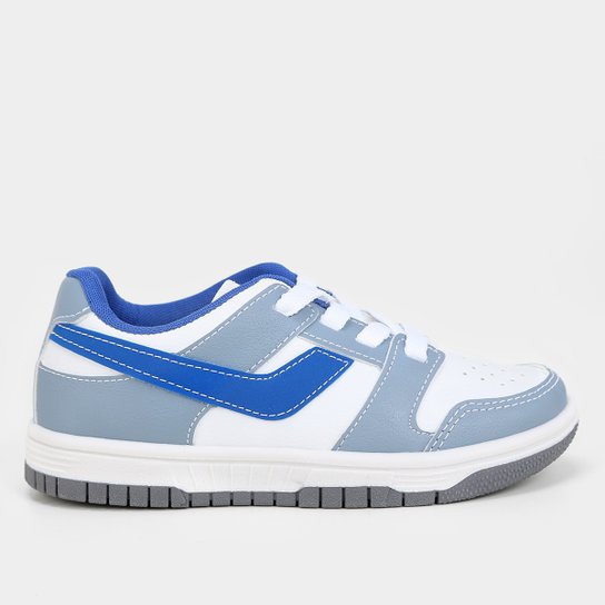 Tênis Infantil Kurz Casual Menino - Branco+Azul Royal Menor preço em Tênis Infantil Kurz Casual Menino - Branco+Azul Royal