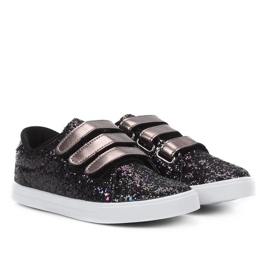Tênis Infantil Kurz Coleção Fofinhos Glitter Feminino - Preto Menor preço em Tênis Infantil Kurz Coleção Fofinhos Glitter Feminino - Preto