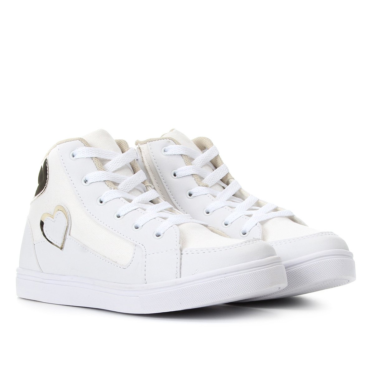 tenis branco feminino com coracao