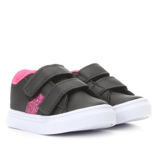 Tênis Infantil Kurz  E Gliter Bebê - Preto+Pink é boa?