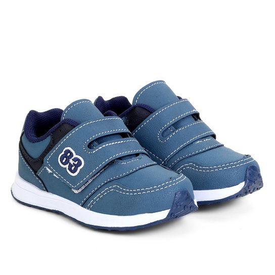 Tênis Infantil Kurz Esportivo Masculino - Azul e Marinho Menor preço em Tênis Infantil Kurz Esportivo Masculino - Azul e Marinho