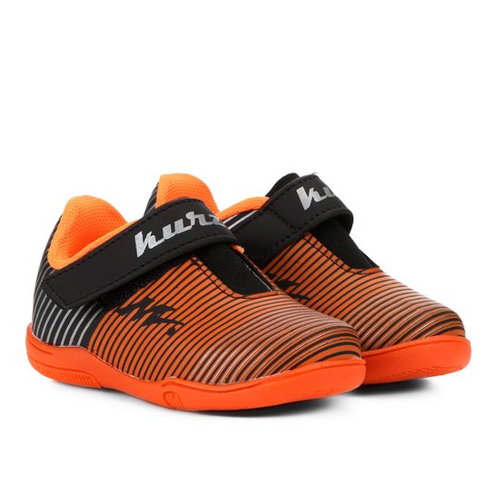 Tênis Infantil Kurz Futsal Velcro Masculino - Laranja e Preto é ruim? Tênis Infantil Kurz Futsal Velcro Masculino - Laranja e Preto é boa?