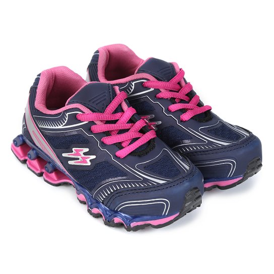 Tênis Infantil Kurz Max Feminino - Marinho e Pink Menor preço em Tênis Infantil Kurz Max Feminino - Marinho e Pink