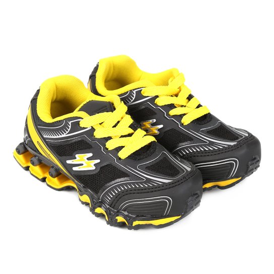 Tênis Infantil Kurz Max Masculino - Preto e Amarelo Menor preço em Tênis Infantil Kurz Max Masculino - Preto e Amarelo