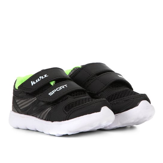 Tênis Infantil Kurz Velcro - Preto+verde