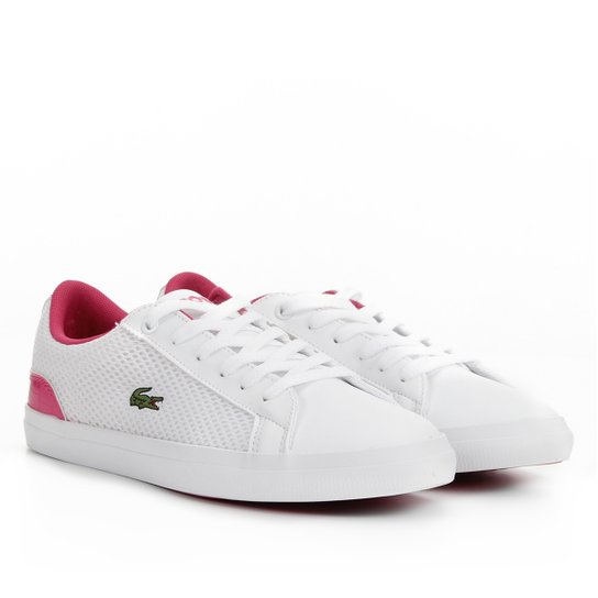 Tênis Infantil Lacoste Sportswear - Branco e Pink Menor preço em Tênis Infantil Lacoste Sportswear - Branco e Pink