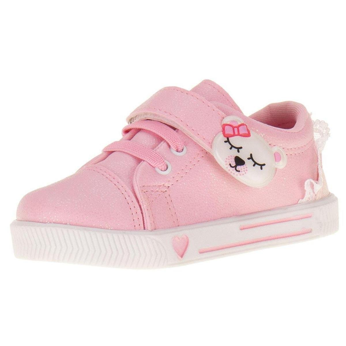 Tênis Infantil Linda Jú 15551 Branco+Rosa Netshoes