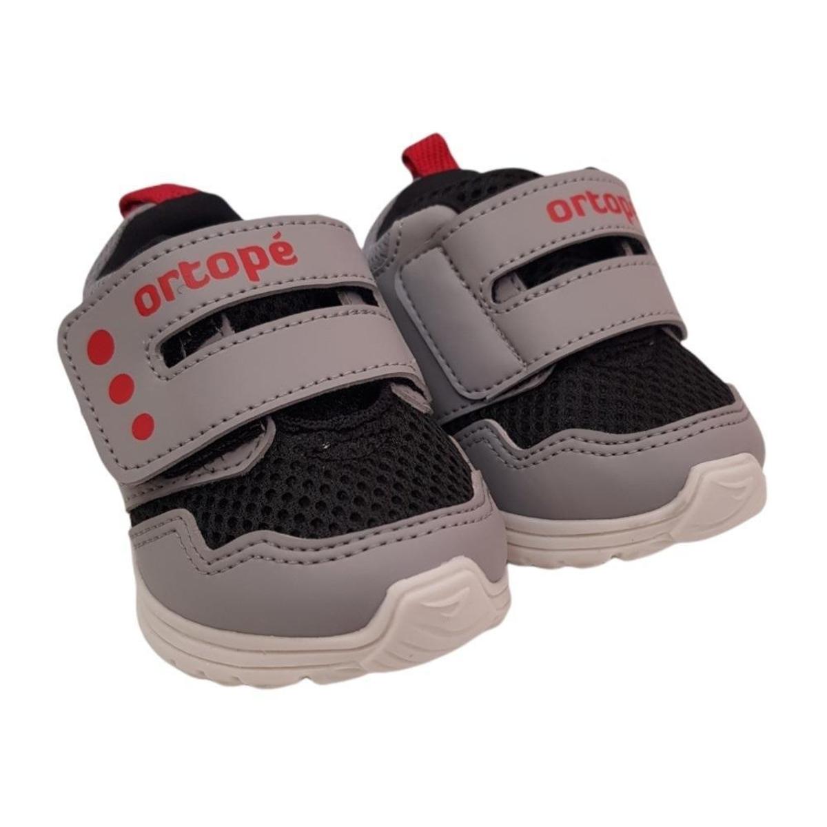 Tênis Infantil Masculino Ortopé DNA Flex Cinza E Vermelho - Cinza | Netshoes