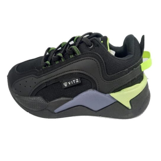 Tênis Infantil Masculino Pé Com Pé De Amarrar - 350002 - Preto Menor preço em Tênis Infantil Masculino Pé Com Pé De Amarrar - 350002 - Preto