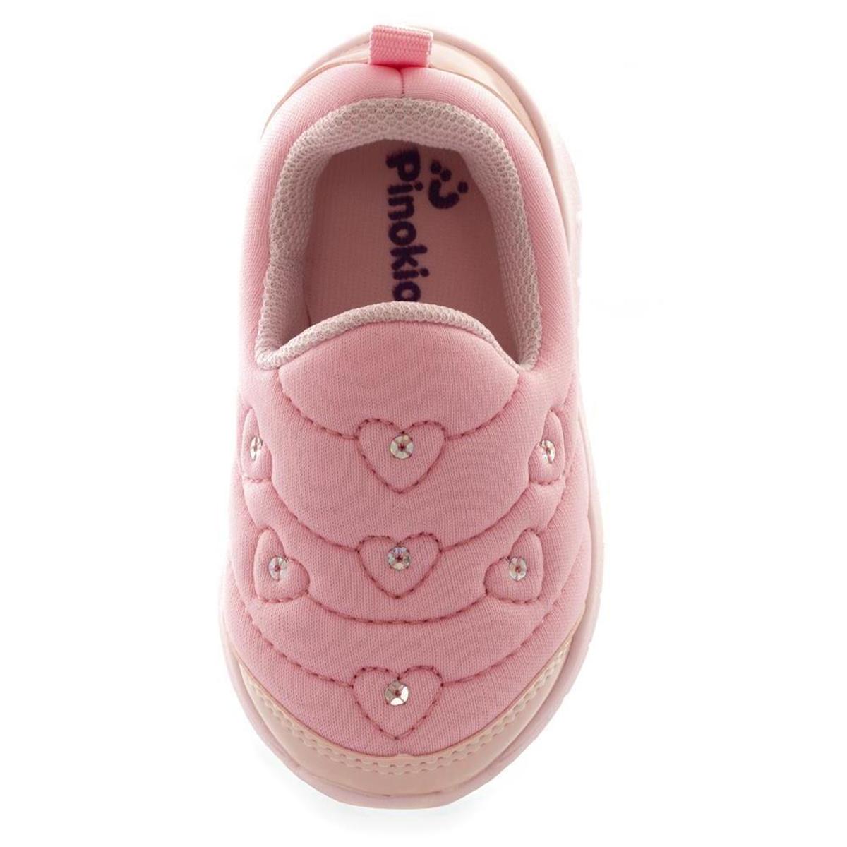 Tênis Infantil Menina Bebê Coração Confortável Macio Leve - Rosa | Netshoes