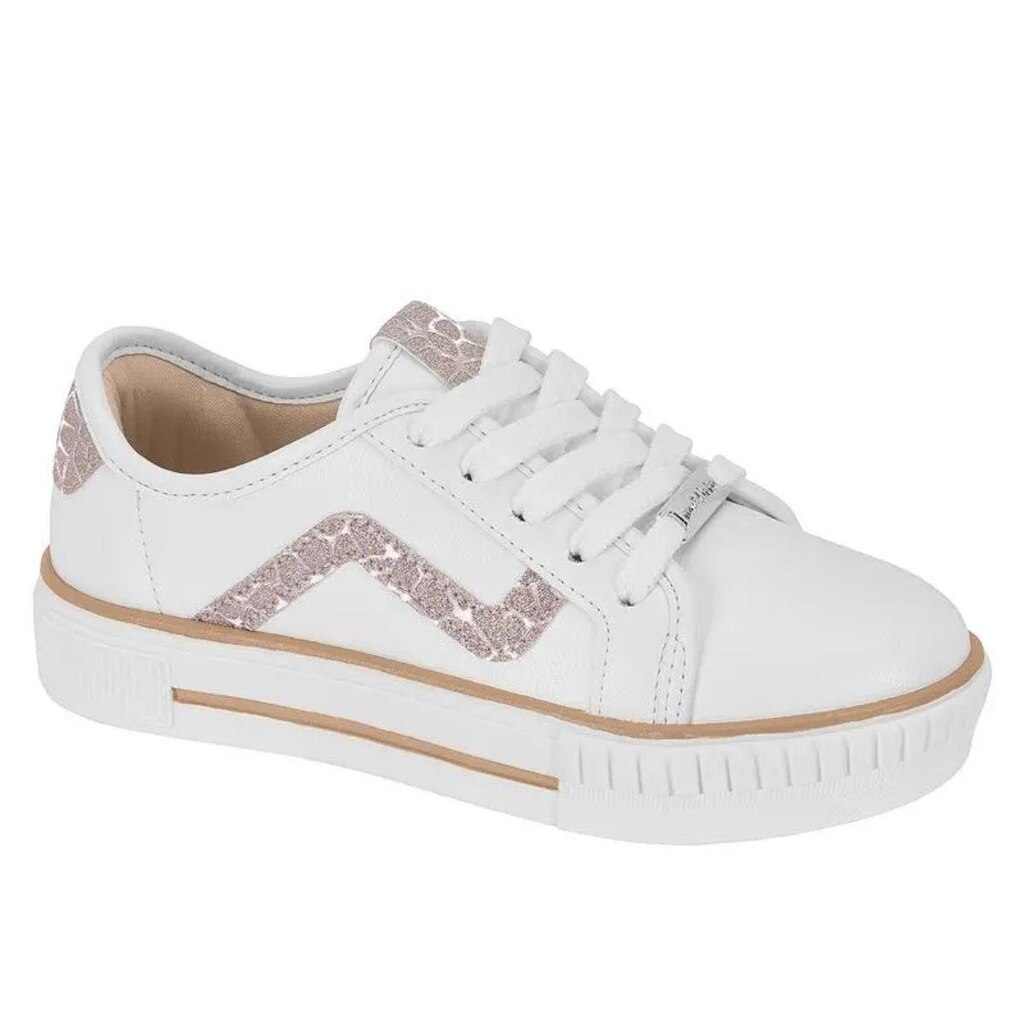 Tênis Infantil Menina Cabedal Glitter Escola Molekinha