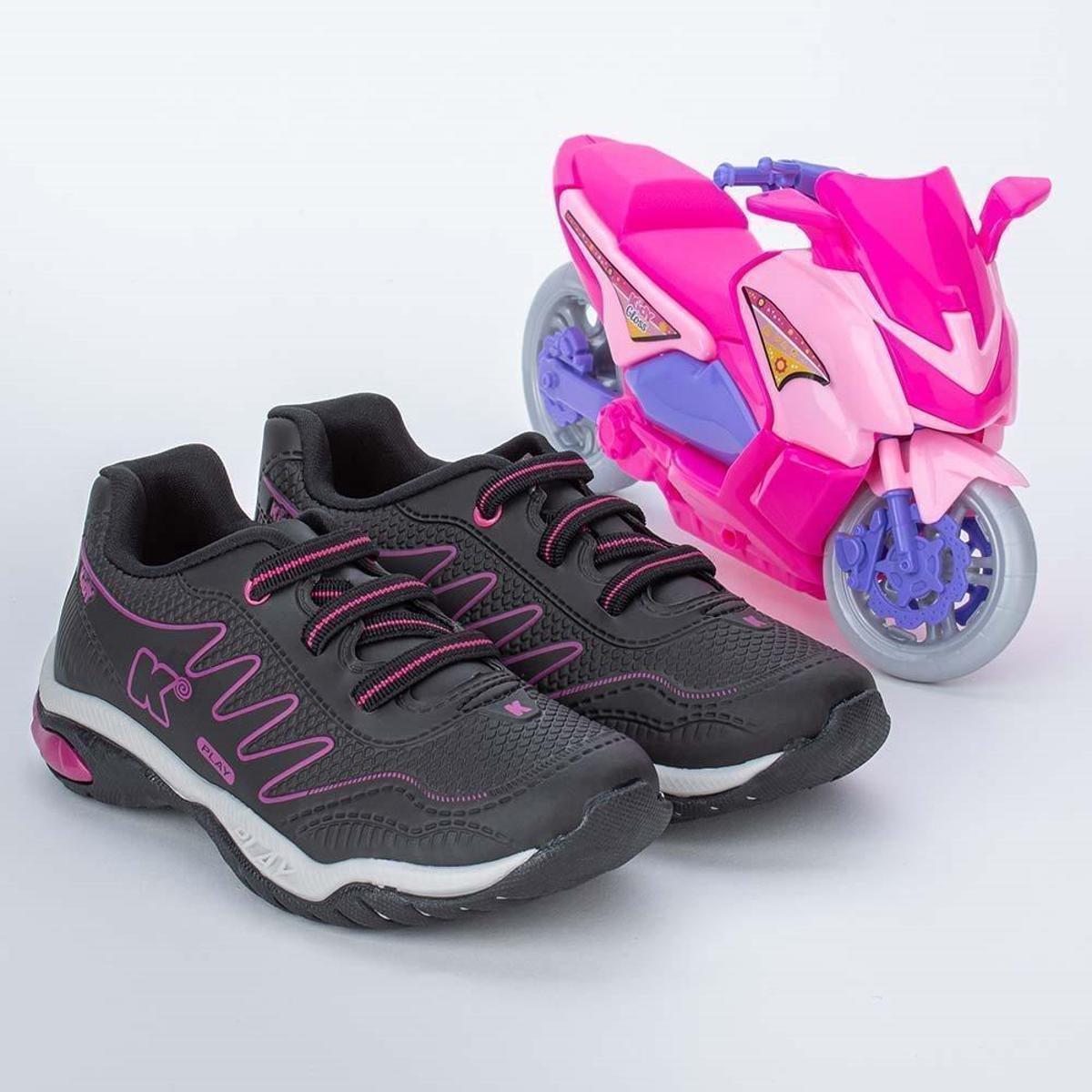 Tênis Infantil Menina Kidy Play Rosa e Lilás com Menor preço em Tênis Infantil Menina Kidy Play Rosa e Lilás com