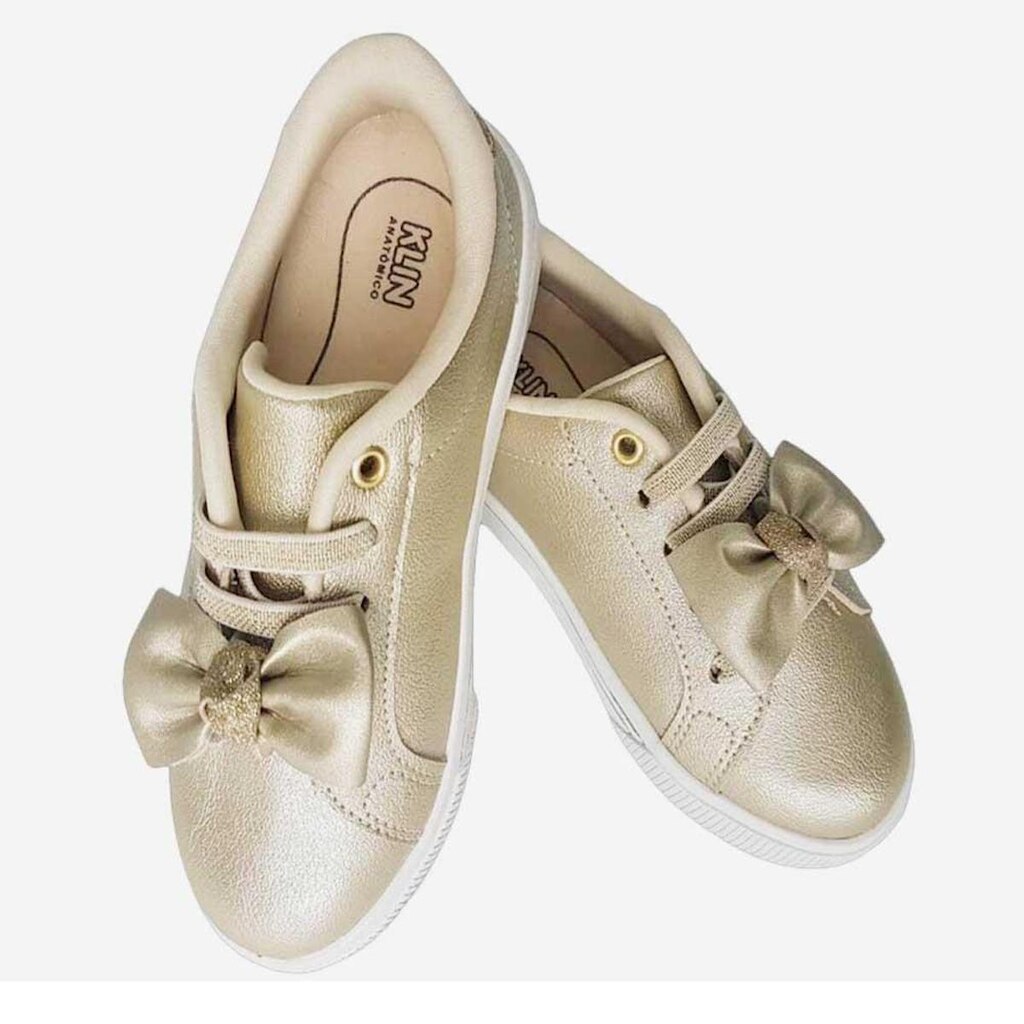Tênis Infantil Menina Klin Moon 225 Laço Dourado