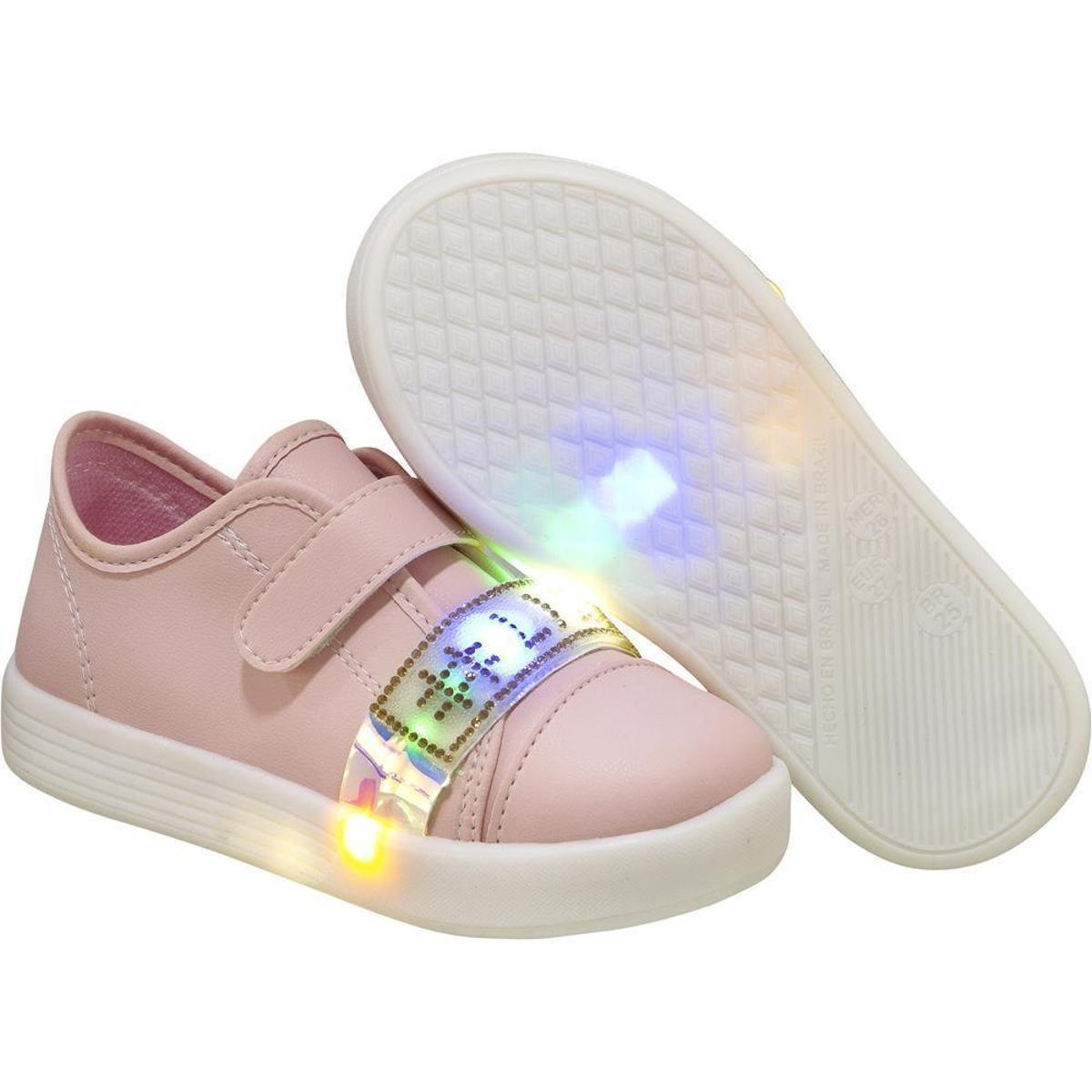 Tênis Infantil Menina Luz LED Like Conforto Macio Divertido | Netshoes