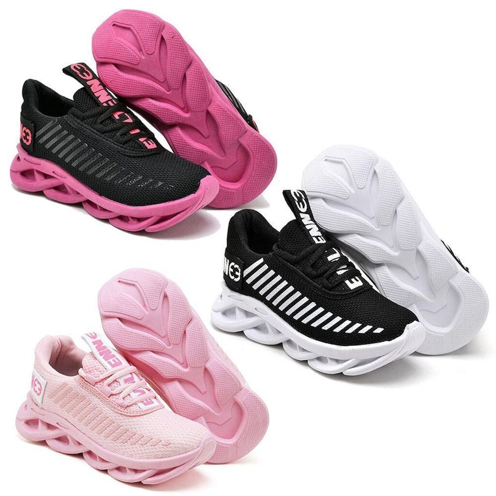 Tênis Infantil Menina Sola Micro Expandido Cadarço Kit 3