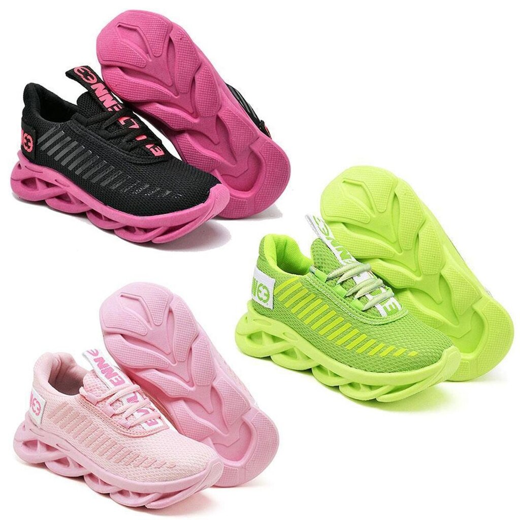 Tênis Infantil Menina Sola Micro Expandido Cadarço Kit 3