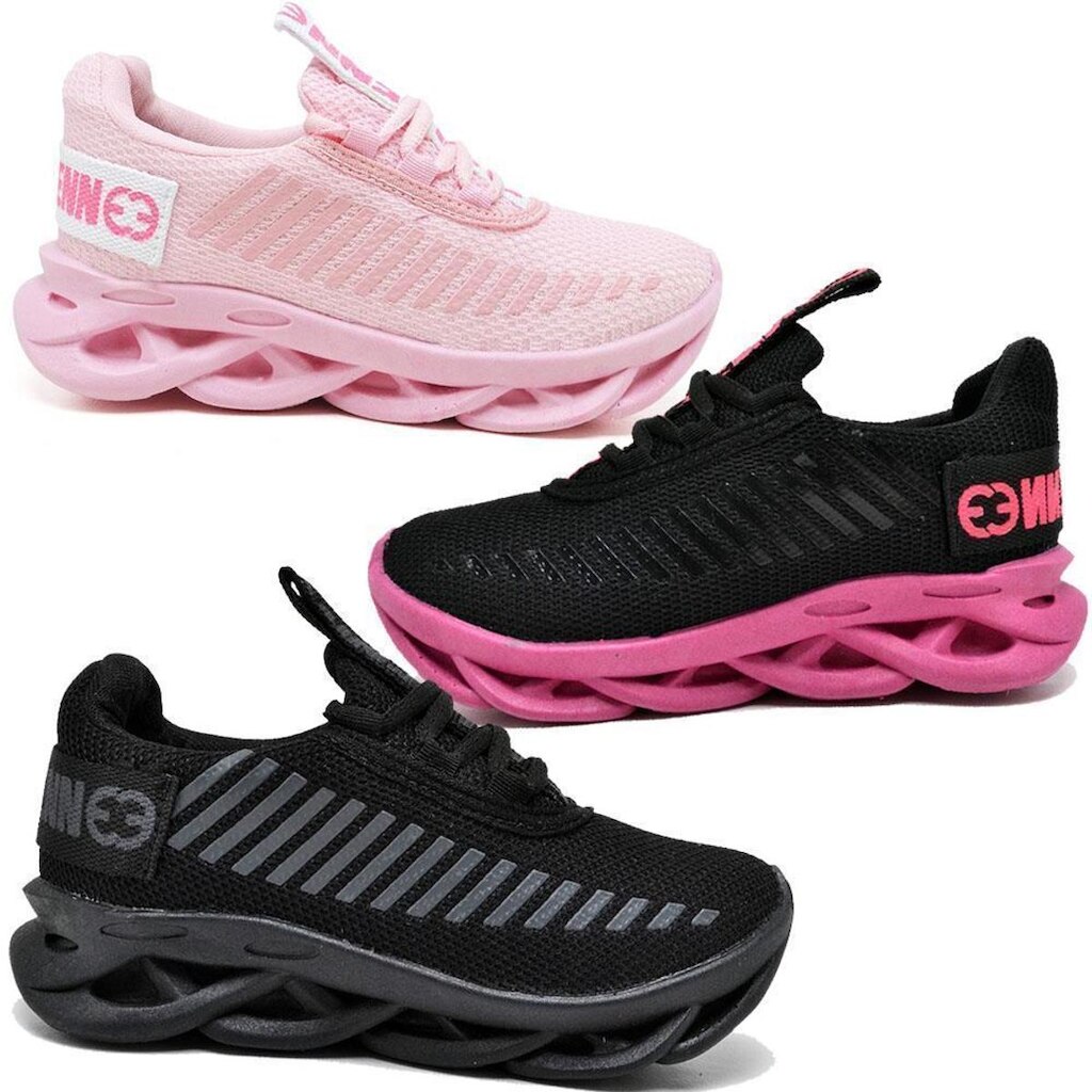 Tênis Infantil Menina Sola Micro Expandido Cadarço Kit 3