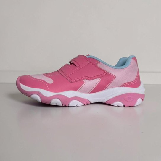 Tênis Infantil Meninas Kidy Play Rosa Com Tira Aderente