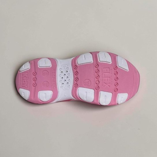 Tênis Infantil Meninas Kidy Play Rosa Com Tira Aderente
