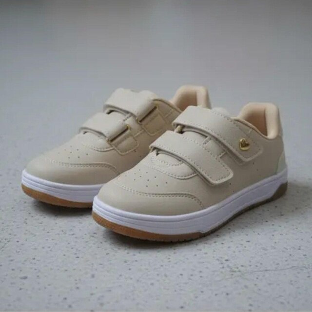 Tênis Infantil Meninas Velcro Happy Kidy - Marfim
